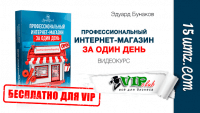 Профессиональный интернет-магазин за один день (видеокурс для VIP) Профессиональный интернет-магазин за один день (видеокурс для VIP)